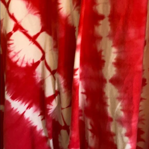 Soft surroundings red and white tie-dyed skirt - Picture 3 of 5